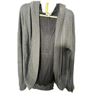 Gilli Gray Cardigan Size Small Open Front Duster Gray Hooded Comfy